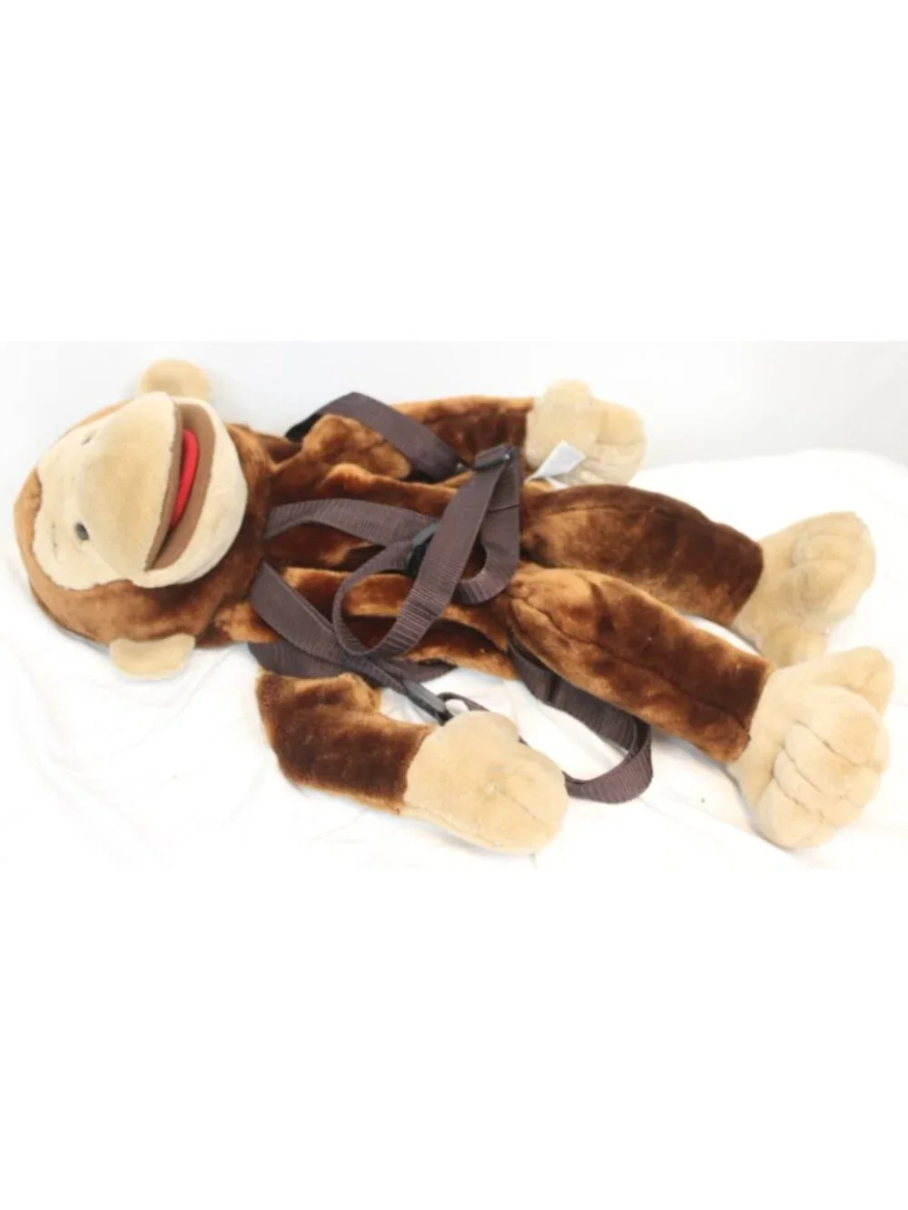 Vtg Curious George Plush Backpack Monkey on Back Wildkin Puppet